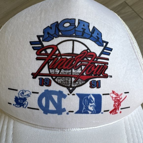 Vintage 1991 Final Four NCAA BASKETBALL Rope Hat Cap Duke Tar heels Jayhawks - Picture 11 of 12